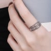 Open sterling silver lines ring