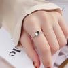 Square knight silver open ring for women