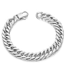 Men's braided steel chain bracelet