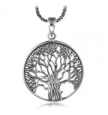 Pendentif argent 925 rond arbre de vie medaillon celtique