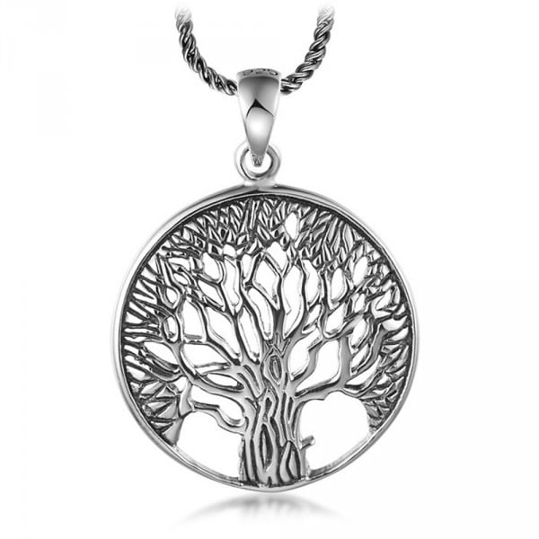 Sterling Silver Tree of Life Round Pendant