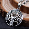 Colgante de plata 925 redondo árbol de la vida medallón celta