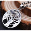 Pendentif homme rond arbre de vie cisele en argent 925