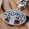 Pendentif homme rond arbre de vie cisele en argent 925