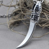 Pendentif argent homme dent canine motif OM