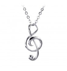 925 silver musical note key necklace pendant