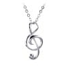 Pendentif collier cle note de musique argent 925