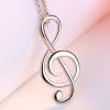 Pendentif collier cle note de musique argent 925