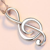 Pendentif collier cle note de musique argent 925