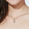 Music Note Sterling Silver Cubic Zirconia Pendant Necklace