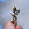 Pendentif argent homme baton Asclepios serpent