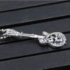 Pendentif argent homme guitard crane tete de mort