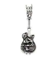 925 silver pendant for men's skull guitar