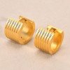Boucles d'oreilles creoles lignes plaque or - paire