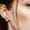 Hoop earrings with gold plate lines - pair