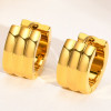 Boucles d'oreilles creoles lignes plaque or - paire