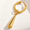 Steel water drop hoop earrings for men and women