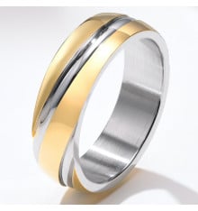 Personalized multi-groove steel wedding ring for men and women