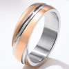 Personalized multi-groove steel wedding ring for men and women
