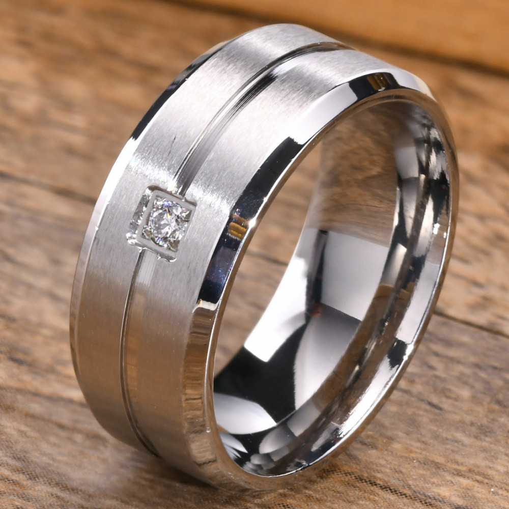 Bague en Acier avec Zirconium : Élégance Moderne et Confort Durable -  webid:2318