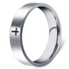 Men's Cross Stainless Steel Cubic Zirconia Inlay Ring