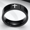 Men's Cross Stainless Steel Cubic Zirconia Inlay Ring