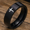 Anillo personalizado para hombre, anillo de acero, cruz de resina