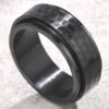 Men's Stainless Steel Anti-stress Custom Engraved Ring with Hammered Design