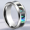 Tungsten Carbide Ring With Abalone Inlay