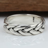 Men's Braided Sterling Silver Cord Band RIng