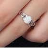 Anillo de plata 925 celta rodio ópalo ovalado