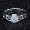 Anello in argento 925 celtico rodio opale ovale