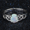 Anillo de plata 925 celta rodio ópalo ovalado