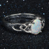 Anillo de plata 925 celta rodio ópalo ovalado