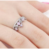 Rhodinierter Silberring mit rosa Zirkoniumkrone