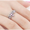Rhodium Plated Sterling Silver Crown Zirconia Inlay Ring