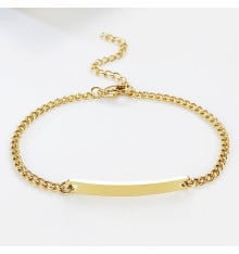 Personalized men's bracelet with gold curb chain and Cuban chain