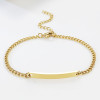 Personalized men's bracelet with gold curb chain and Cuban chain