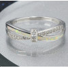 Silver rhodium opal zirconium infinity ring ring