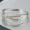 Anillo infinito de plata rodio ópalo circonio