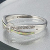 Silver rhodium opal zirconium infinity ring ring