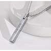 Men's Polished Bar Tungsten custom engraving Pendant