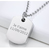 Colgante personalizado para hombre, collar de acero, estampado de gato, caja secreta para grabar, personalizar