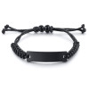 Men's Black nylon Bracelet Stainless Steel custom engraving personalize