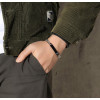 Men's Cubic Zirconia Inlay Stainless Steel Black Custom engraving ID Bracelet