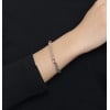 Men's Cubic Zirconia Inlay Stainless Steel Black Custom engraving ID Bracelet