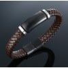 Men's Braided Leather Stainless Steel ID Bracelet