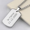 Polished Tungsten Dog Tag Pendant