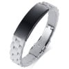 Bracelet personnalise homme caoutchouc noir gravure 2 lignes