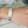 Bracelet personnalise homme caoutchouc gourmette acier